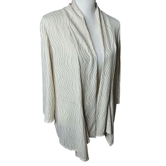 Chico's Travelers Collection Golden Waves Gold Cream Embellished Jacket Sz 3 NWT - Picture 4 of 8